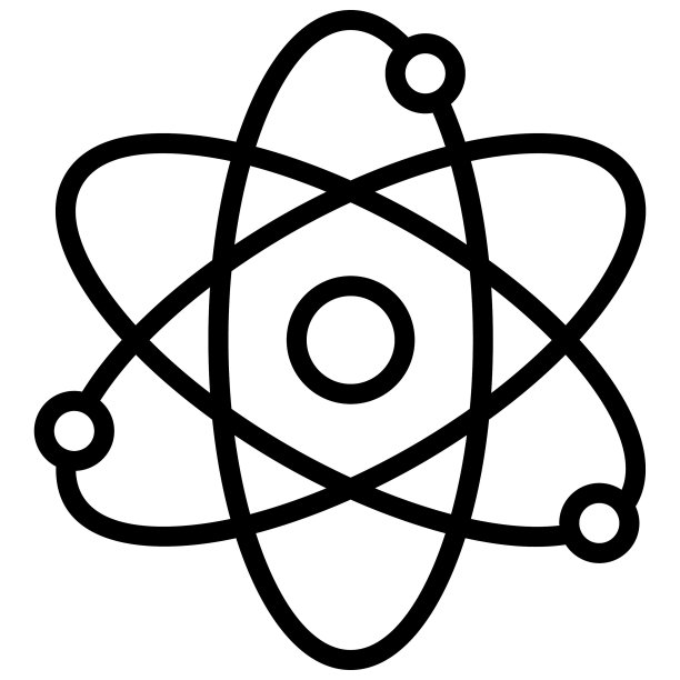 原子线图标孤立在白色背景图片下载