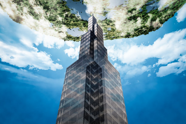 地球和摩天大楼图片下载