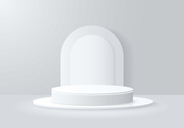 抽象的白色3d圆柱体平台。产品展示展示，展示化妆品产品。背景向量几何3d工作室概念。图片下载