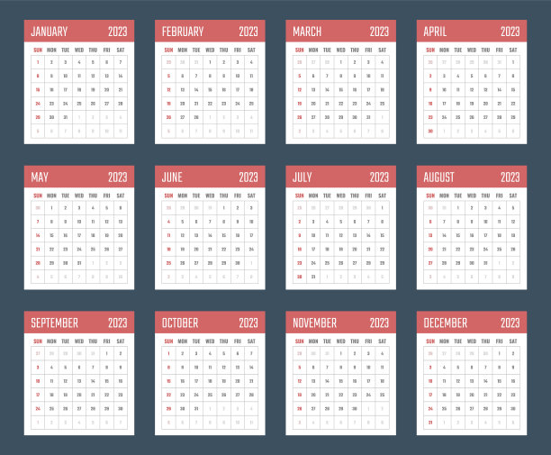 2023年日历，2023年的日历设计从周日开始图片下载