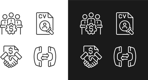 业务操作像素完美的线性图标图片下载