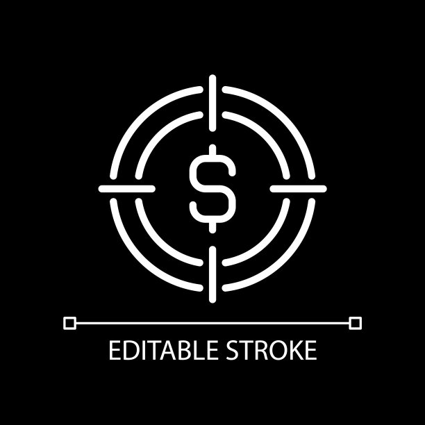 财务目标像素完美的白色线性图标图片下载