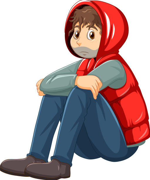 无家可归的老人卡通人物图片下载