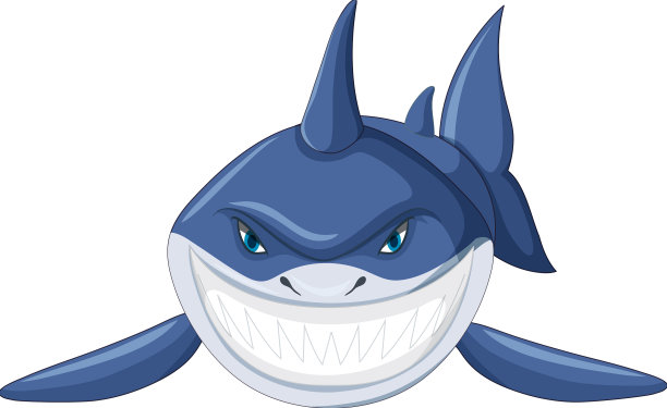 凶猛的大白鲨卡通图片下载