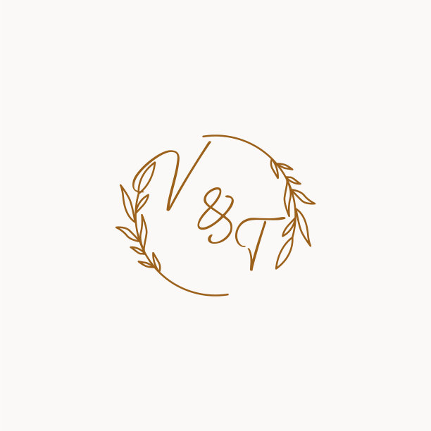 Vt婚礼首字母标志设计图片下载