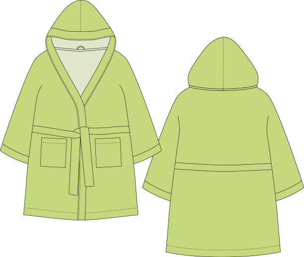 浴袍技术素描连帽浴袍与图片下载
