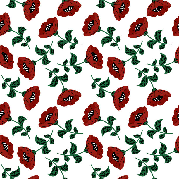 复古花叶无缝图案复古图片下载