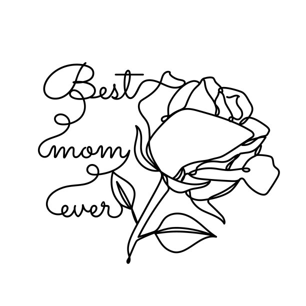 现代单线风格的抽象花图片下载