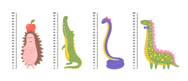 卡通彩色儿童成长标尺设定概念图片下载