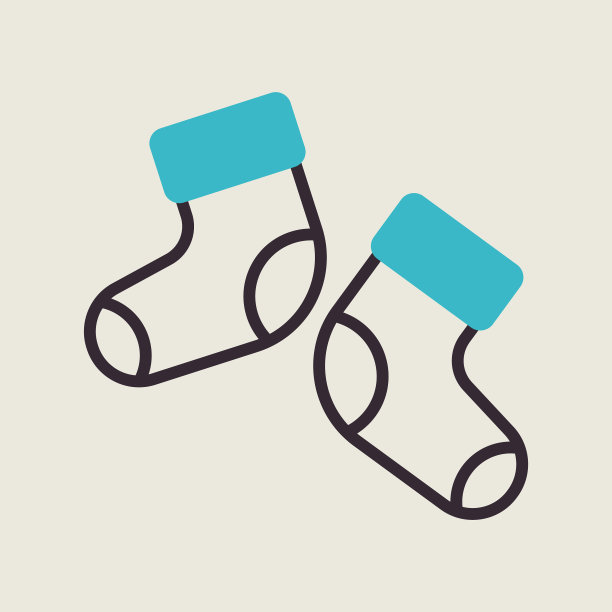 婴儿袜子靴子图标图形符号为图片下载