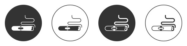 黑色雪茄图标孤立在白色背景图片下载