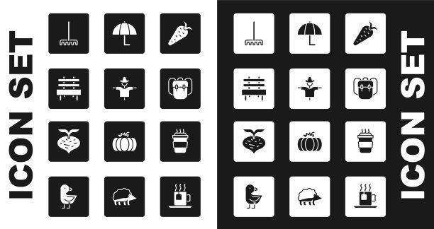 设置胡萝卜稻草人长凳花园耙学校图片下载