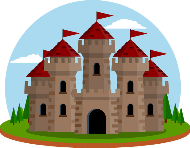 有塔楼和城墙的城堡图片下载