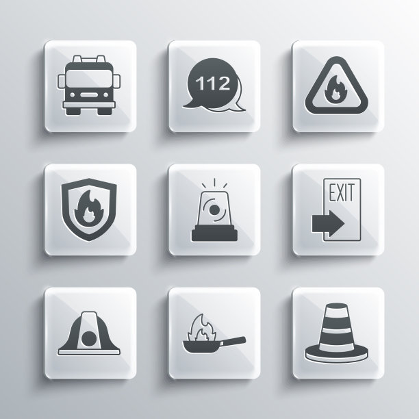 设置消防锥消防出口图片下载