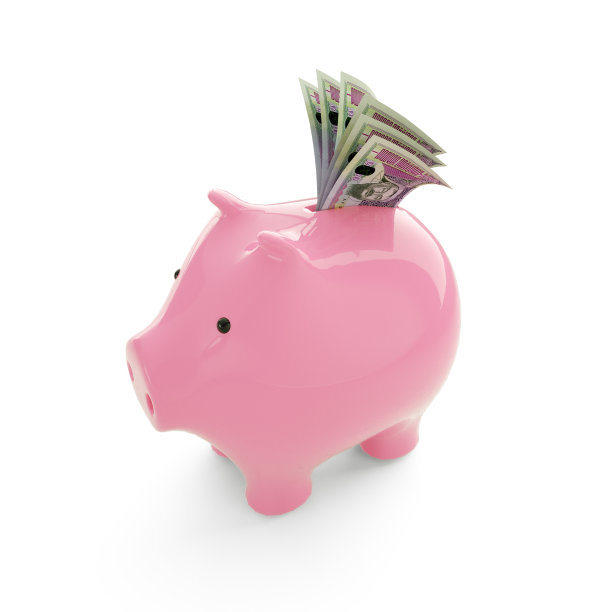 蒙古togrog笔记在粉红色的存钱罐里，存钱罐里的钱，储蓄的概念，3d渲染图片下载