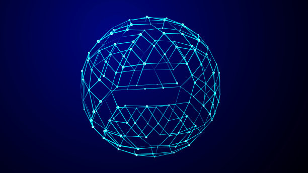 带点和线的球体：网络连接科技3D图片下载
