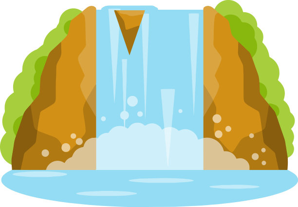 瀑布上有岩石和水图片下载