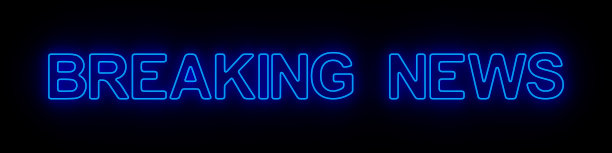 黑色背景上的霓虹新闻。三维演示图片下载