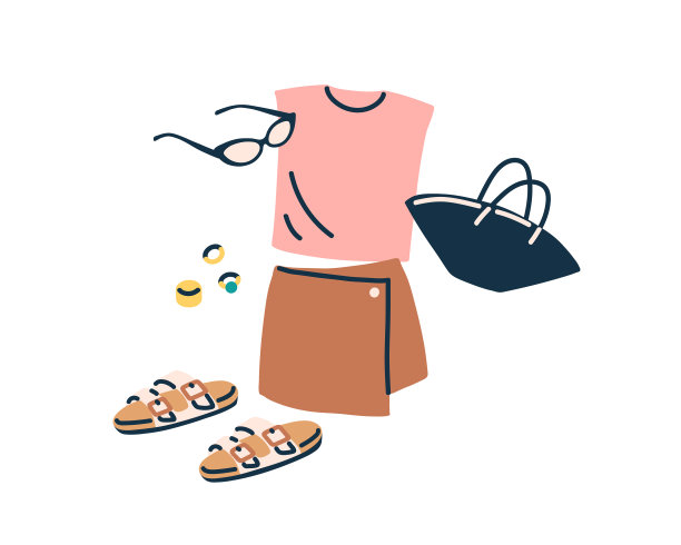 女性夏天的衣服和配饰女性图片下载