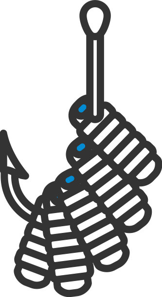 钩上的蠕虫图标图片下载