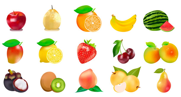 现实浆果和水果设置图片下载
