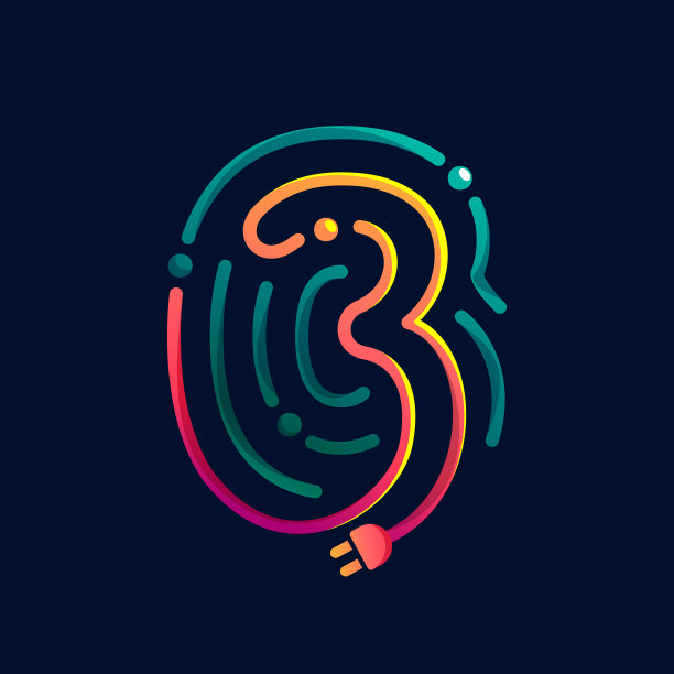 三号标志由指纹与插头制成图片下载