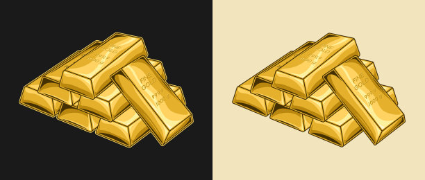 一堆孤立的纯金条图片下载