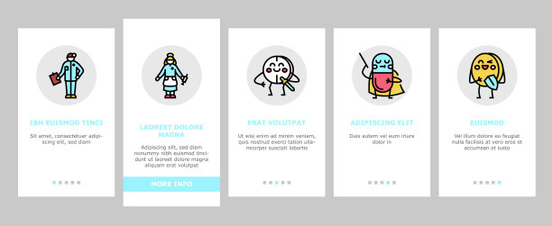 儿童医生疾病治疗上的图标集图片下载