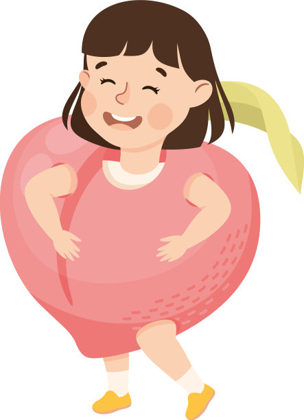 小女孩在戏剧剧中穿着桃色戏服图片下载