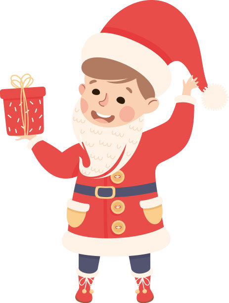 小男孩在剧场里扮圣诞老人图片下载