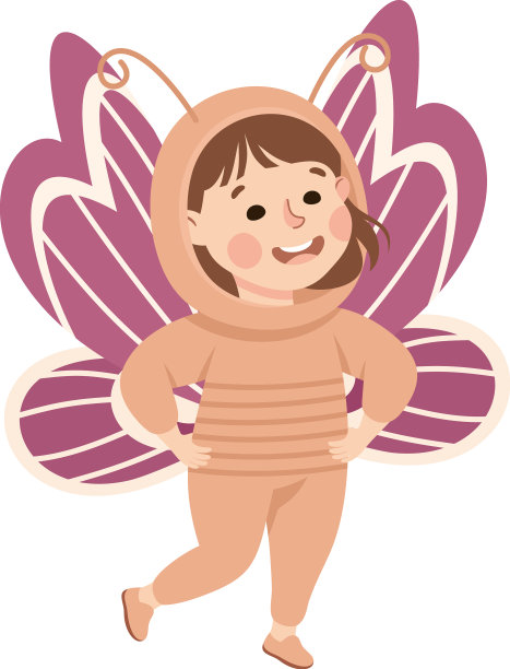 小女孩在戏剧剧中穿着蝴蝶图片下载