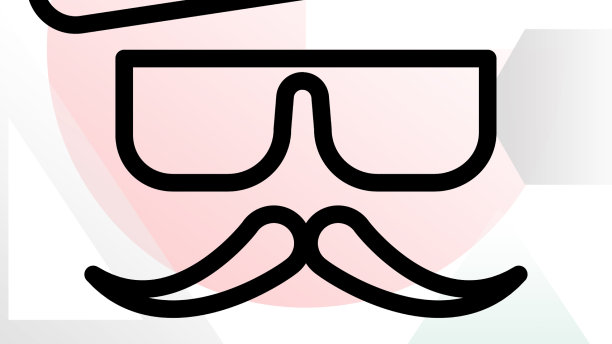 抽象背景上的潮人形象图标图片下载