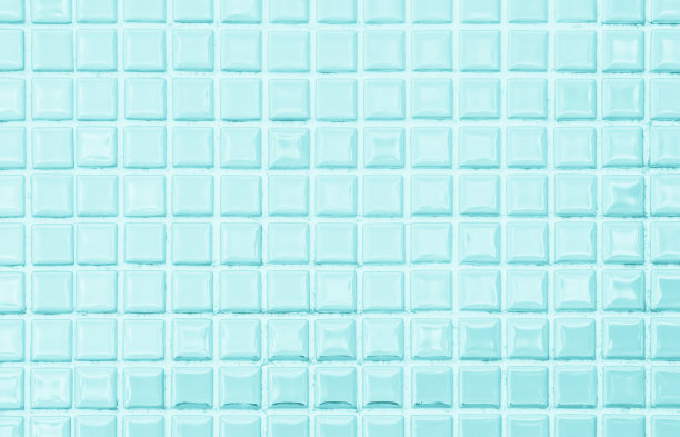 浴室和厨房的蓝色瓷砖墙面和地砖马赛克背景。设计图案几何与网格壁纸纹理装饰水池。简单无缝抽象表面清洁。图片下载