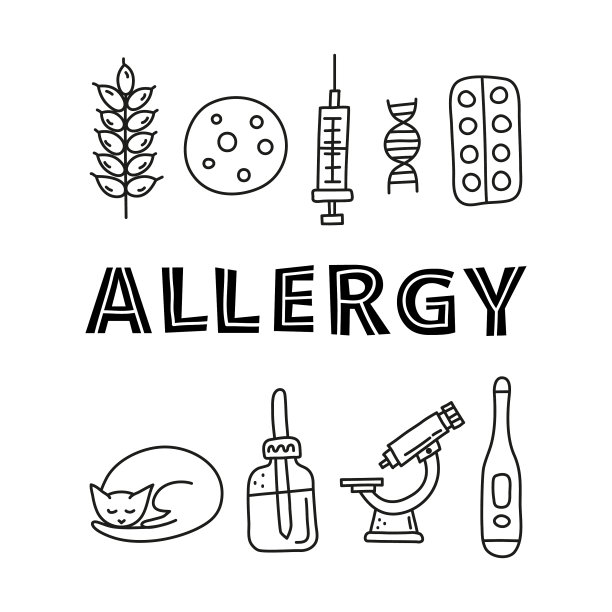 海报上有字母和涂鸦轮廓过敏图片下载