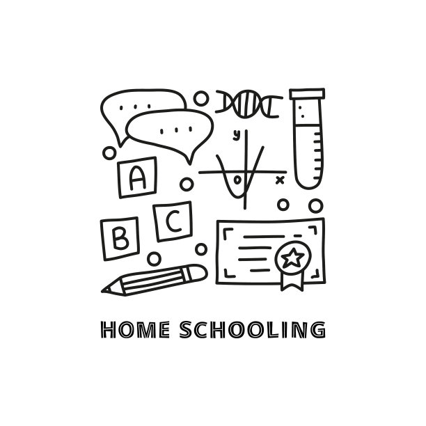 一组涂鸦大纲教育电子学习图标图片下载