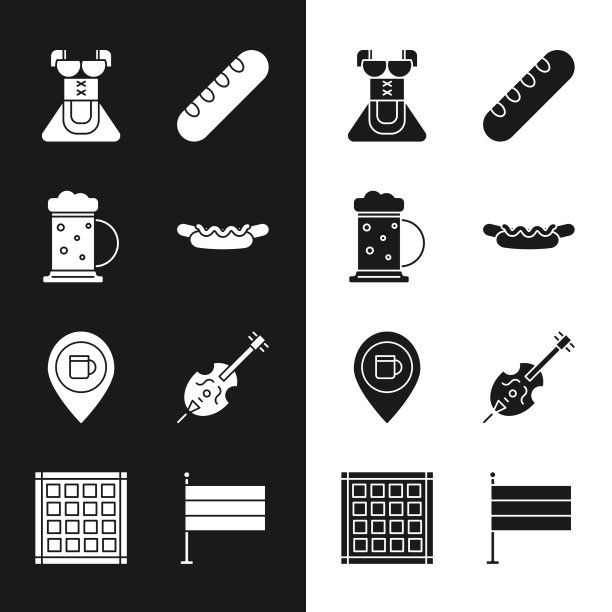 设置热狗三明治木制啤酒杯服装图片下载