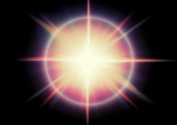 一颗恒星在外太空闪耀的3D插图图片下载