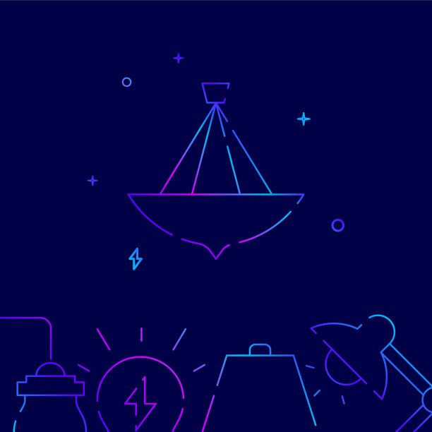 吊灯渐变线条图标图片下载