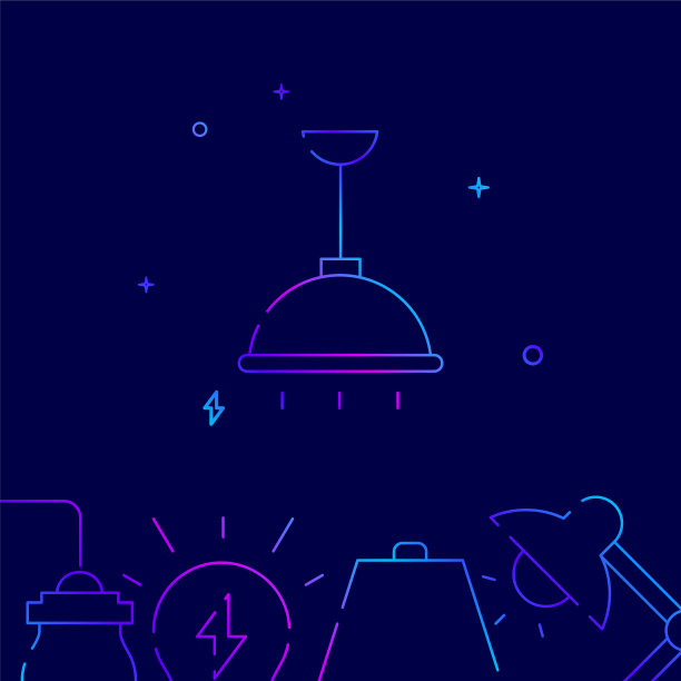 半圆形灯渐变线图标图片下载