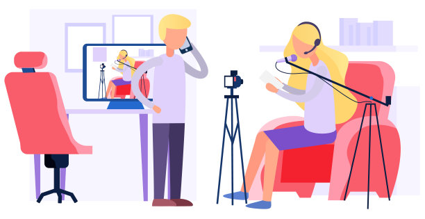 这个女孩正对着摄像机对着麦克风唱歌。一个男人正在讲手机图片下载