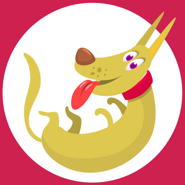 可爱的卡通搞笑狗。矢量图图片下载