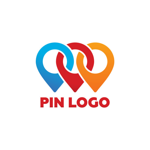 别针标志模板设计向量，徽章，设计概念，创造性的符号，图标图片下载