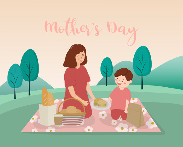 母亲节的概念表达了母亲和孩子之间的爱和纽带。图片下载