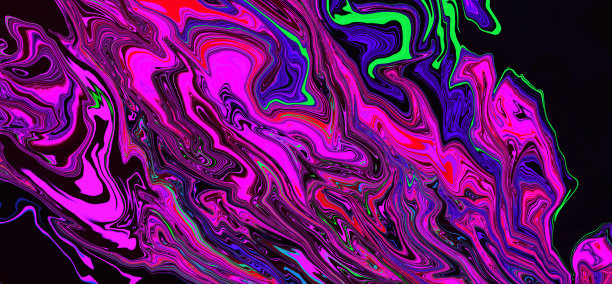 明亮的液体紫色，黑色和霓虹灯绿色背景。抽象液体紫色粉红色波。艺术迷幻数码屏幕。庆祝活动背景。横幅。模板。豪华质感。创造性的传单。元宇宙图片下载