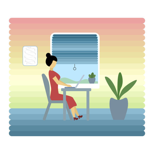 繁忙的工作日矢量插图彩色背景图片下载