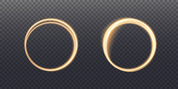 速度的发光白线。光的效果。抽象的运动线路。光轨迹波，火轨迹线，汽车灯，光纤和白炽曲线旋转png。图片下载