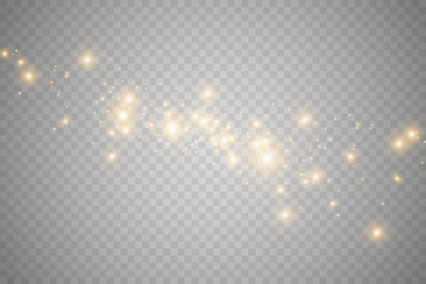设置辉光效果，白色火花和金色的星星闪耀在特殊的光。白色的光。星光来自光线。太阳是背光的。亮丽的明星。阳光。EPS10。图片下载