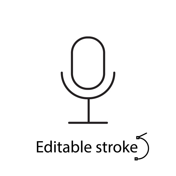 麦克风轮廓图标。无线电播客的迹象。选秀节目。记录工作室的标志。音乐商店的标签。矢量图图片下载