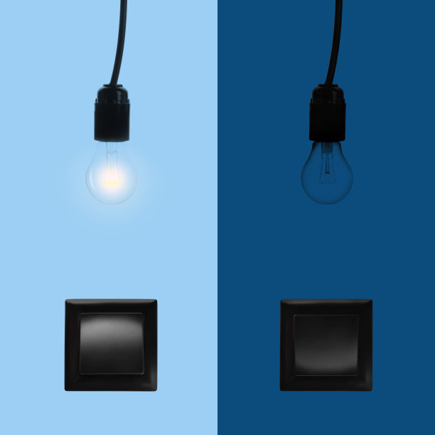 打开和关闭电灯开关和灯泡，拼贴图片下载