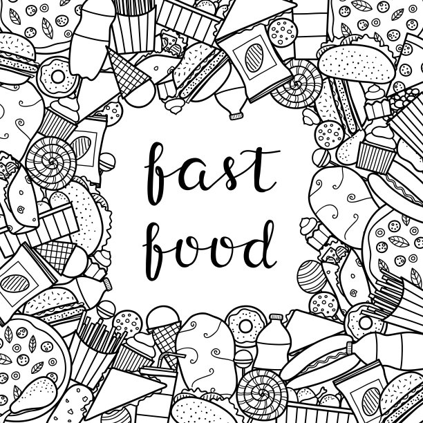 背景与涂鸦快餐项目。图片下载